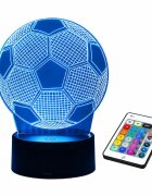 Redline Lampa LED 3D forma minge de fotbal cu telecomanda schimbarea modurilor de iluminare si a culorilor reglarea intensitatii luminii buton tactil alimentare USB si baterii Albastru