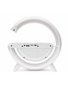 Redline Lampa LED RGB cu boxa bluetooth si incarcare wireless difuzor audio lumina ambientala suport telefon usb design modern 24 x 23 x 8 cm