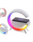 Redline Lampa LED RGB cu boxa bluetooth si incarcare wireless difuzor audio lumina ambientala suport telefon usb design modern 24 x 23 x 8 cm