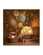 Redline Lampa proiector LED pentru copii 10 teme de iluminare si 10 sunete ambientale linistitoare functia de reglare a intensitatii luminii telecomanda wireless alimentare USB sau baterii