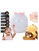 Redline Lampa proiector LED pentru copii 10 teme de iluminare si 10 sunete ambientale linistitoare functia de reglare a intensitatii luminii telecomanda wireless alimentare USB sau baterii