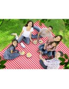Redline Patura pentru picnic pliabila cu maner saltea iarba camping model carouri rosu 200x200 cm