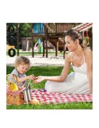 Redline Patura pentru picnic pliabila cu maner saltea iarba camping model carouri rosu 200x200 cm