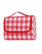Redline Patura pentru picnic pliabila cu maner saltea iarba camping model carouri rosu 200x200 cm