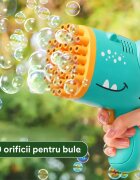 Redline Pistol automat de facut baloane de sapun 40 de orificii portabil compact crocodil turcoaz