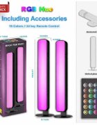 Redline Set 2 bare LED ambientale RGB smart pentru tv si pc telecomanda inclusa efecte muzica iluminare decorativa abs montaj vertical sau orizontal 4.1 x 3.5 x 24.8 cm