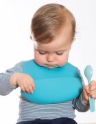 REER Bavetica reglabila din silicon moale cu buzunar colector Eatn Tidy Albastra 25033