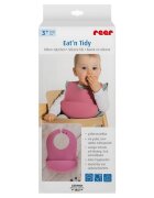 REER Bavetica reglabila din silicon moale cu buzunar colector Eatn Tidy Roz 25044