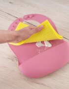 REER Bavetica reglabila din silicon moale cu buzunar colector Eatn Tidy Roz 25044