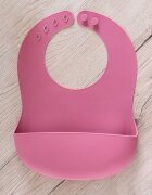 REER Bavetica reglabila din silicon moale cu buzunar colector Eatn Tidy Roz 25044