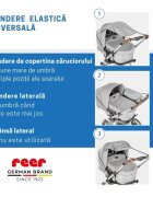 REER Copertina solara pentru carucior protectie UV UPF 80+ parasolar universal reglabil protectie vant si ploaie usoara prindere elastica universala montare rapida ShineSafe gri melange