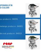 REER Copertina solara pentru carucior protectie UV UPF 80+ parasolar universal reglabil protectie vant si ploaie usoara prindere elastica universala montare rapida ShineSafe gri melange
