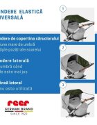 REER Copertina solara pentru carucior protectie UV UPF 80+ parasolar universal reglabil protectie vant si ploaie usoara prindere elastica universala montare rapida ShineSafe verde