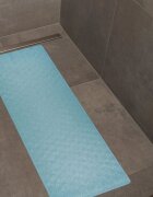 REER Covoras de baie antialunecare cu ventuze din cauciuc natural antibacterian dreptunghiular 97 x 36 cm albastru MyHappyBath Mat XL 76033