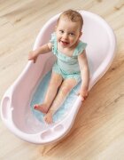 REER Covoras de baie antialunecare cu ventuze din cauciuc natural antibacterian oval 42 x 25 cm albastru MyHappyBath Mat 76023