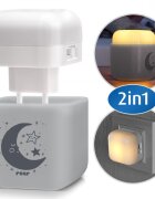 REER Lampa de noapte 2 in 1 SleepLight Gri deschis
