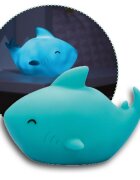 REER Lampa de veghe cu LED cu oprire cronometrata forma rechin albastra Lumilu Sea Life Shark