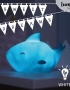 REER Lampa de veghe cu LED cu oprire cronometrata forma rechin albastra Lumilu Sea Life Shark
