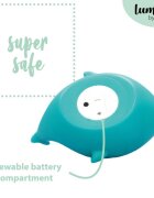 REER Lampa de veghe cu LED cu oprire cronometrata forma rechin albastra Lumilu Sea Life Shark