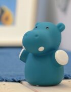 REER Lampa de veghe cu LED forma hipopotam albastru Lumilu Mini Zoo Hippo