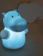 REER Lampa de veghe cu LED forma hipopotam albastru Lumilu Mini Zoo Hippo