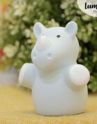 REER Lampa de veghe cu LED forma rinocer albastra Lumilu Mini Zoo Rhino