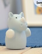 REER Lampa de veghe cu LED forma rinocer albastra Lumilu Mini Zoo Rhino