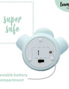 REER Lampa de veghe cu LED forma rinocer albastra Lumilu Mini Zoo Rhino