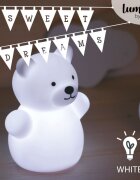 REER Lampa de veghe cu LED forma ursulet alba Lumilu Mini Zoo Bear
