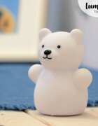 REER Lampa de veghe cu LED forma ursulet alba Lumilu Mini Zoo Bear