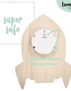 REER Lampa de veghe de perete cu led lumina reglabila si oprire cronometrata forma racheta Lumilu Silhouette Rocket