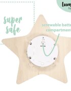 REER Lampa de veghe de perete cu led lumina reglabila si oprire cronometrata forma stea Lumilu Silhouette Star