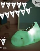 REER Lampa de veghe si veioza cu LED lumina reglabila si oprire cronometrata forma dinozaur turcoaz Lumilu Lazy Friends Dino