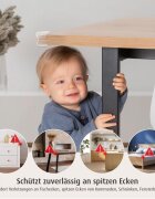REER Pachet economic 12 protectii universale pentru colturi din plastic transparent cu banda adeziva rezistente la muscaturi fara PVC