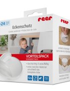 REER Pachet economic 12 protectii universale pentru colturi din plastic transparent cu banda adeziva rezistente la muscaturi fara PVC