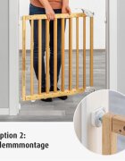REER Poarta de siguranta Basic Wooden de perete reglabila 63-106 cm