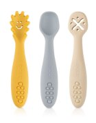 REER Set 3 lingurite din silicon LittleYummie pentru bebelusi 6+ luni