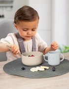 REER Set 4 piese vesela din silicon pentru copii fara BPA lavabile in masina de spalat vase Bej