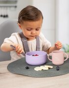 REER Set 4 piese vesela din silicon pentru copii fara BPA lavabile in masina de spalat vase Mov