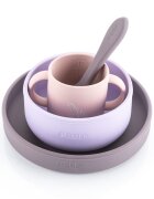 REER Set 4 piese vesela din silicon pentru copii fara BPA lavabile in masina de spalat vase Mov