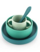 REER Set 4 piese vesela din silicon pentru copii fara BPA lavabile in masina de spalat vase Verde