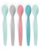 REER Set 5 lingurite hranire bebelusi flexibile cu maner anatomic 3+ luni BabySpoon 23022