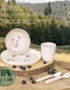 REER Set 5 piese Growing vesela pentru mancarea copiilor din materiale naturale