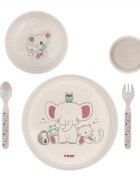 REER Set 5 piese Growing vesela pentru mancarea copiilor din materiale naturale