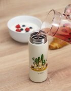 REER Sticla de baut cu pai din otel inoxidabil 350ml alb-crem