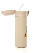 REER Sticla de baut cu pai din otel inoxidabil 350ml alb-crem
