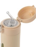 REER Sticla de baut cu pai din otel inoxidabil 350ml alb-crem
