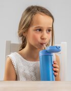 REER Sticla de baut cu pai din otel inoxidabil 350ml albastru