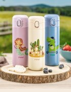 REER Sticla de baut cu pai din otel inoxidabil 350ml albastru