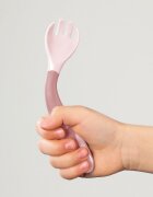 REER Tacamuri flexibile pentru copii lingurita si furculita fara BPA roz 6+ luni